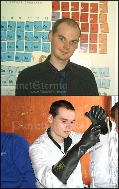 Keine Bange wegen den Handschuhen - nur ein Chemiker bei der Arbeit...