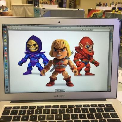 3D-Modelle von Skeletor, He-Man und Beast Man