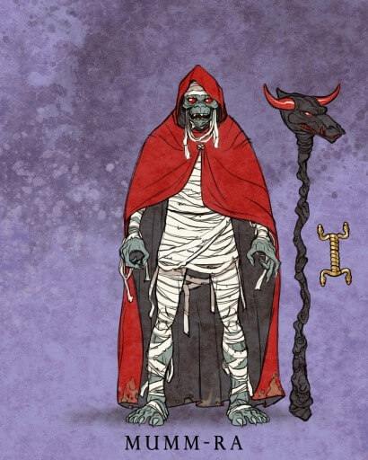 Zubehr sind der Griff des Sword of Plun-darr und ein schwarzer Stab, basierend auf der LJN-Figur von 1986.