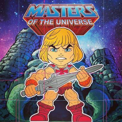 Verpackungsdesign der Masters of the Universe Action Vinyl Blindbox