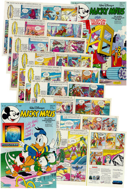 1987 lief eine 9-teilige Masters Werbeserie in der "Micky Maus"