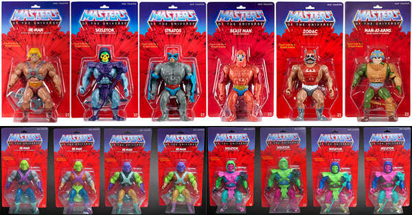Mattels 12 Zoll groe MOTU Giants. Unten "Test Shots" von Super 7