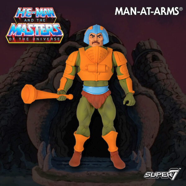 Filmation Man-At-Arms kommt mit Keule und Kanone.