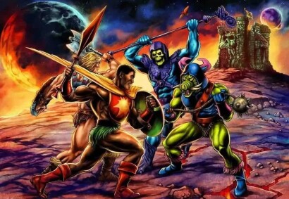 Die Sun-Man Cardback-Illustration in Anlehnung an Errol McCarthys "The Final Feud"