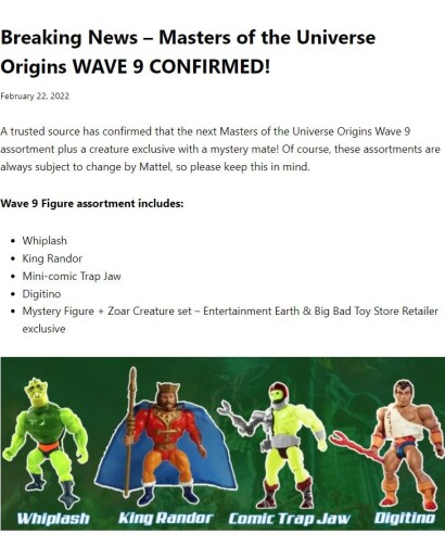 ToyHabits? Bild der kolportierten MotU Origins Wave 9 Figuren (fr Randor und Whiplash sind Vintage Figuren)
