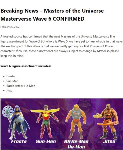 ToyHabits? Bild der kolportierten Masterverse Wave 6 Figuren (Bilder sind von Classics Figuren, Sun-Man ist ein Custom)