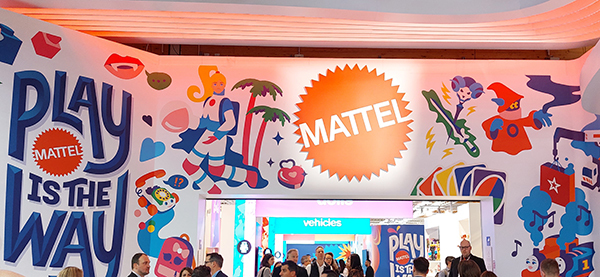 Der Eingang zu Mattels riesigem "Stand" auf der Messe