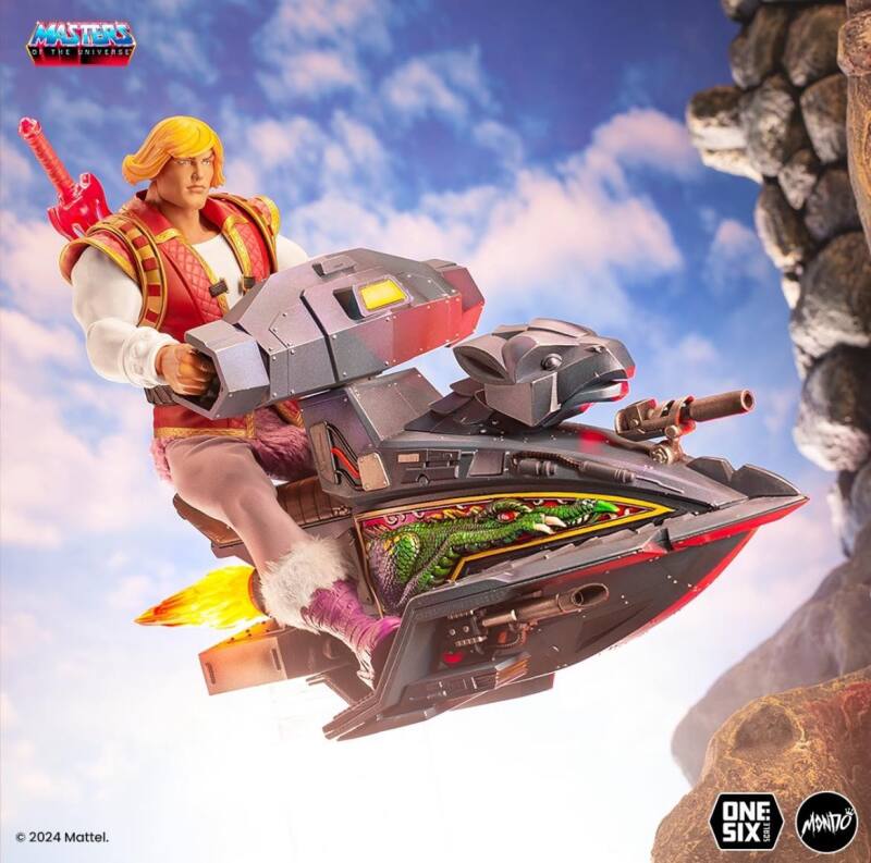 Prince Adam fliegt auf dem Sky Sled (vielleicht zu einem Konzert der Geiger von Tekra)