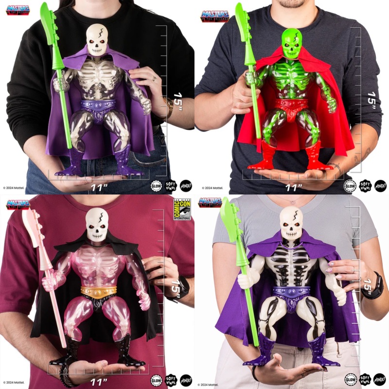 Die vier Soft Vinyl Scare Glow-Versionen: Standard, Necromancer, Cherry Blossom und Classic