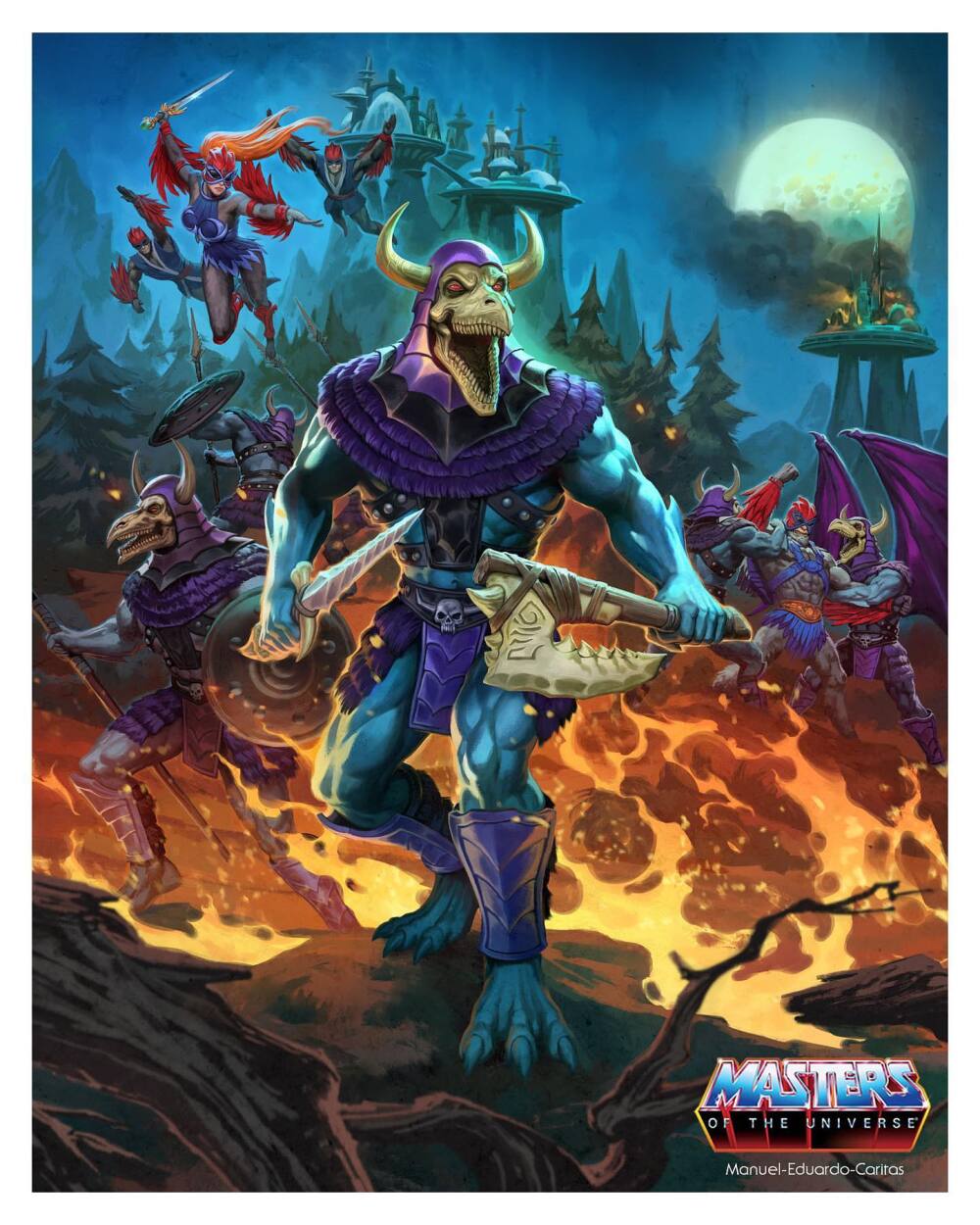 Komplettes Artwork Masterverse New Eternia Skelcon