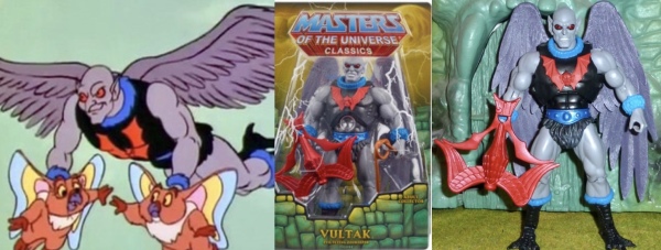 Vultak im She-Ra-Cartoon und als MotUC-Figur