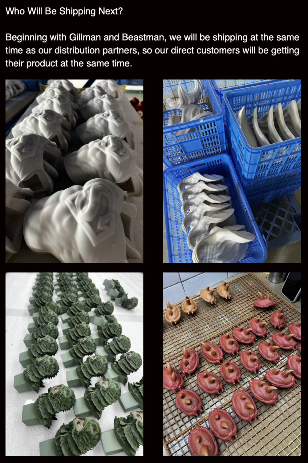 Produktionsbilder von unter anderem Beast Man aus dem Newsletter