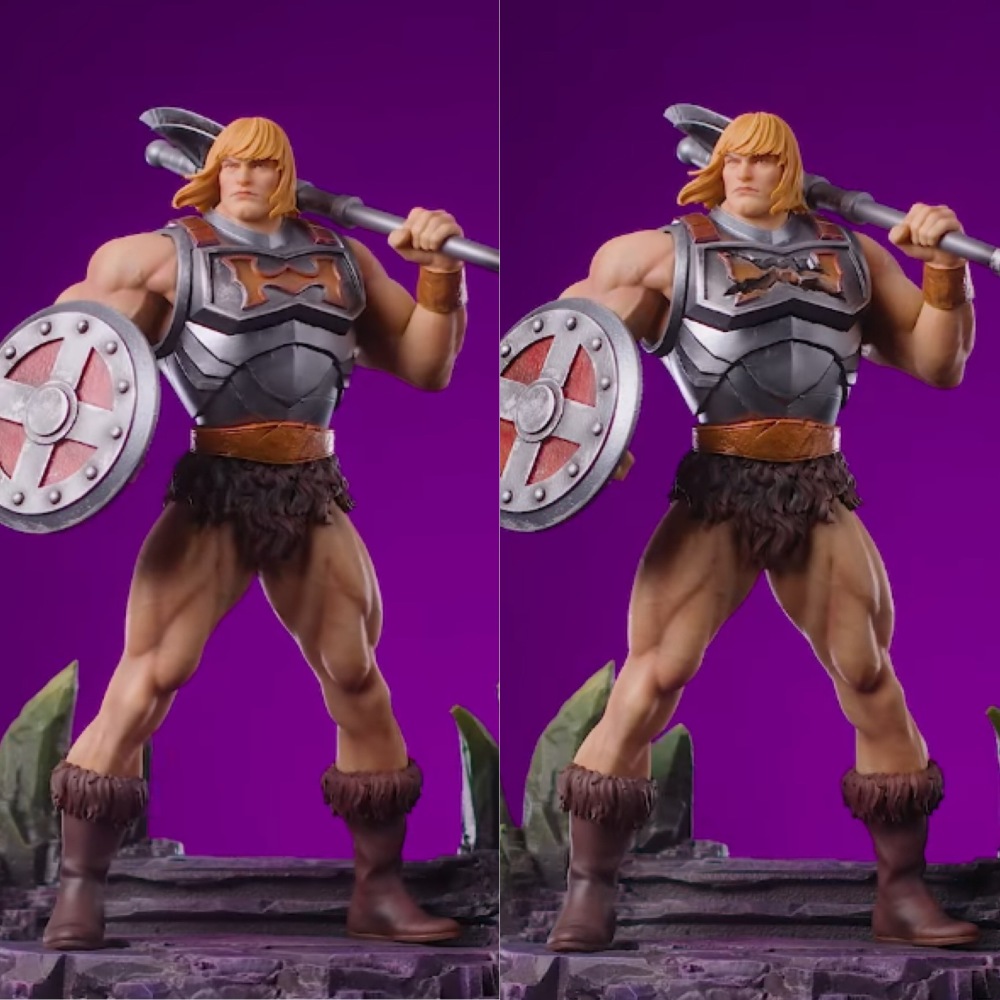 Vergleichsbild mit unbesch�digter und besch�digter Brustplatte aus dem Inside Day-Video