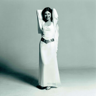 Carrie Fisher bei der 1. Kostmprobe