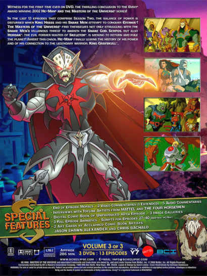 Rckseite der SDCC Exklusiv-Edition der Volume 3 DVD