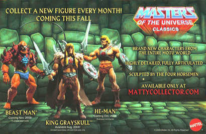 Werbeflyer fr die ersten Figuren der neuen Toyline.